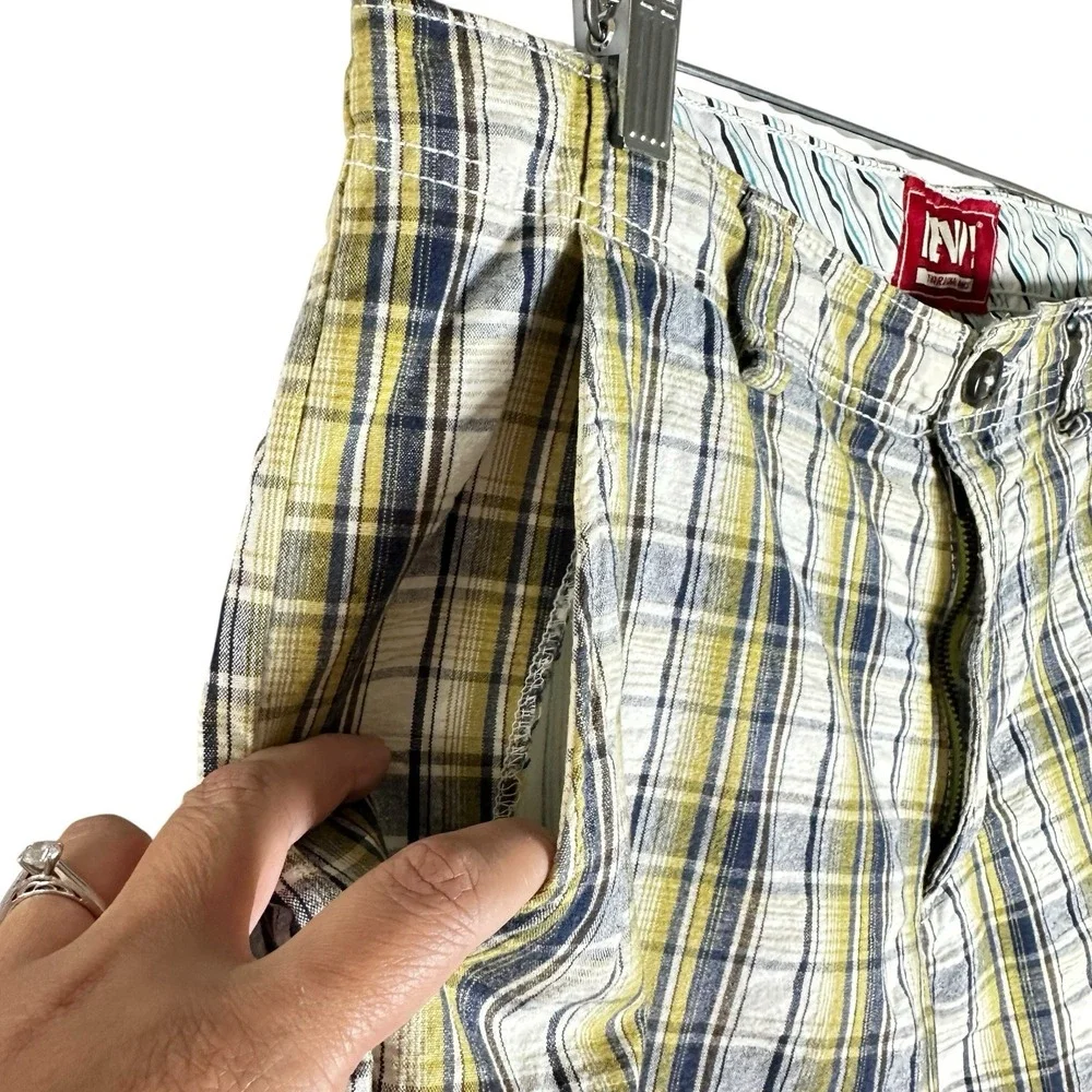 Levi's 706L‎ Yellow Blue Madras Plaid Shorts Men's 32 Preppy Cotton Summer